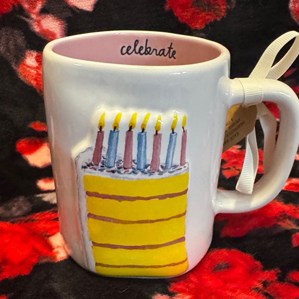 Rae Dunn Celebrate Birthday Mug with Candle Design